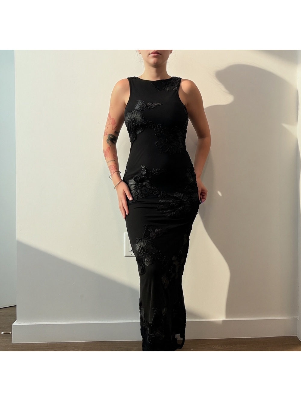 Y2K black maxi dress